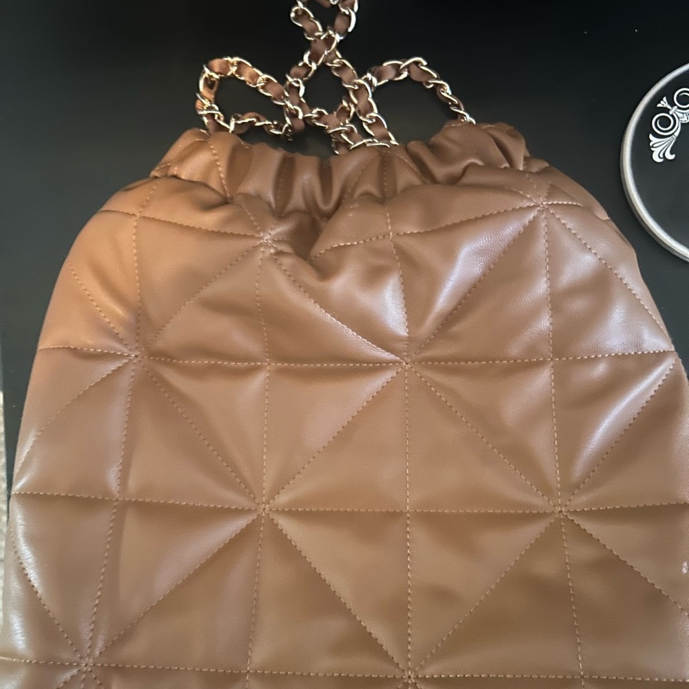 A New Day Tan Quilted crossbody purse